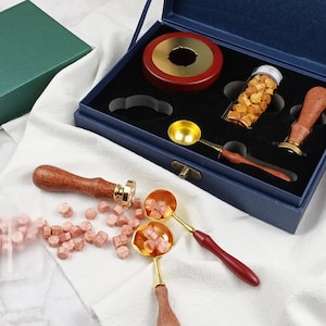 Kit de sellos de lacre, sellos de lacre personalizados, sellos de lacre personalizados para sobres de boda