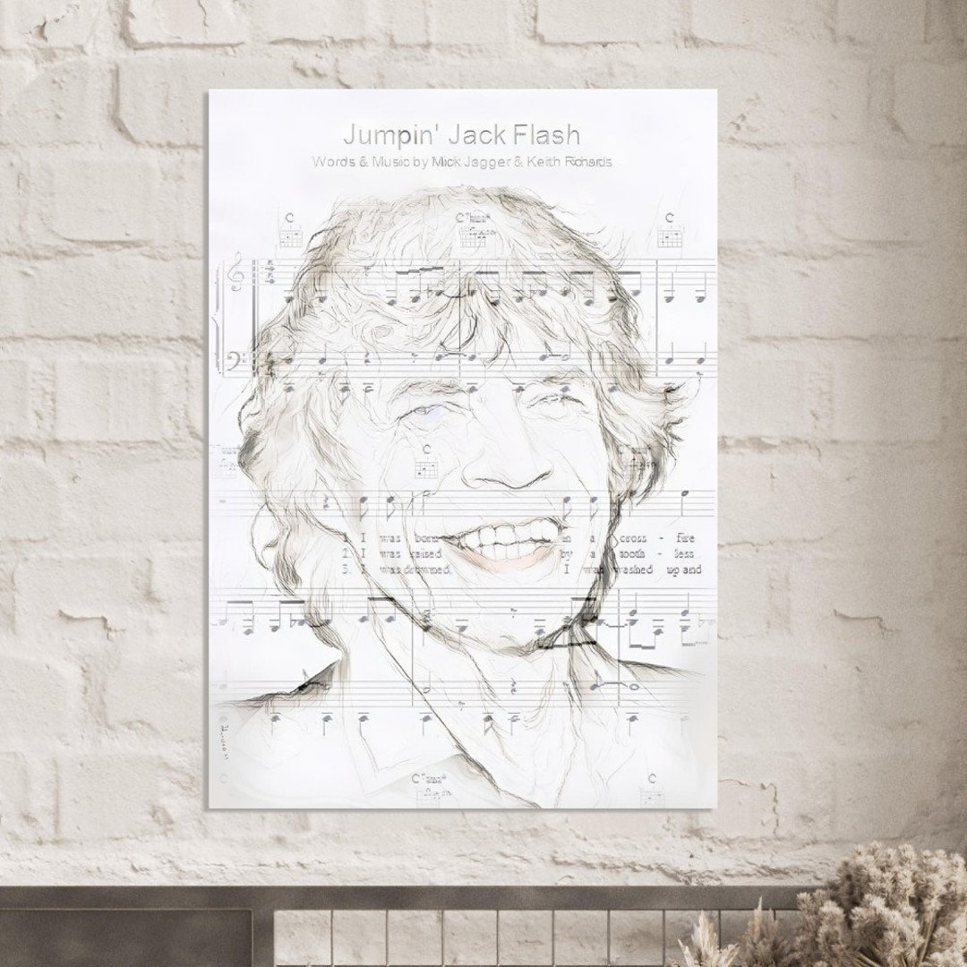 Mick Jagger Jumpin' Jack Flash Poster Etsy