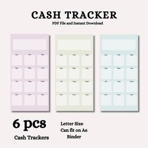 Cash Trackers Printable A6 Cash Tracker Envelope Cash Stuffing Savings Tracker Gift for Christmas