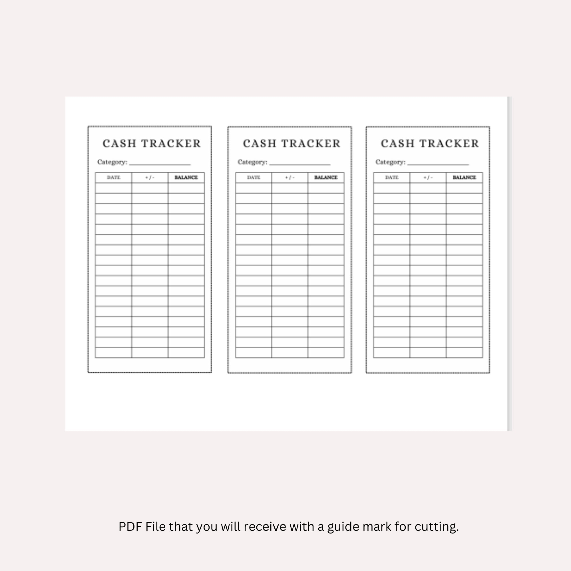 Cash Tracker Inserts Printable A6 Cash Tracker for Cash Envelopes Cash ...