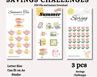 Mini Monday Savings Challenges Bundle A6 Saving Challenges Printable 2026 Cash Stuffing