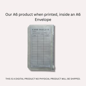 Cash Tracker Inserts Printable A6 Cash Tracker for Cash Envelopes Cash Stuffing Cash Envelopes Expense Tracker Savings Tracker image 6
