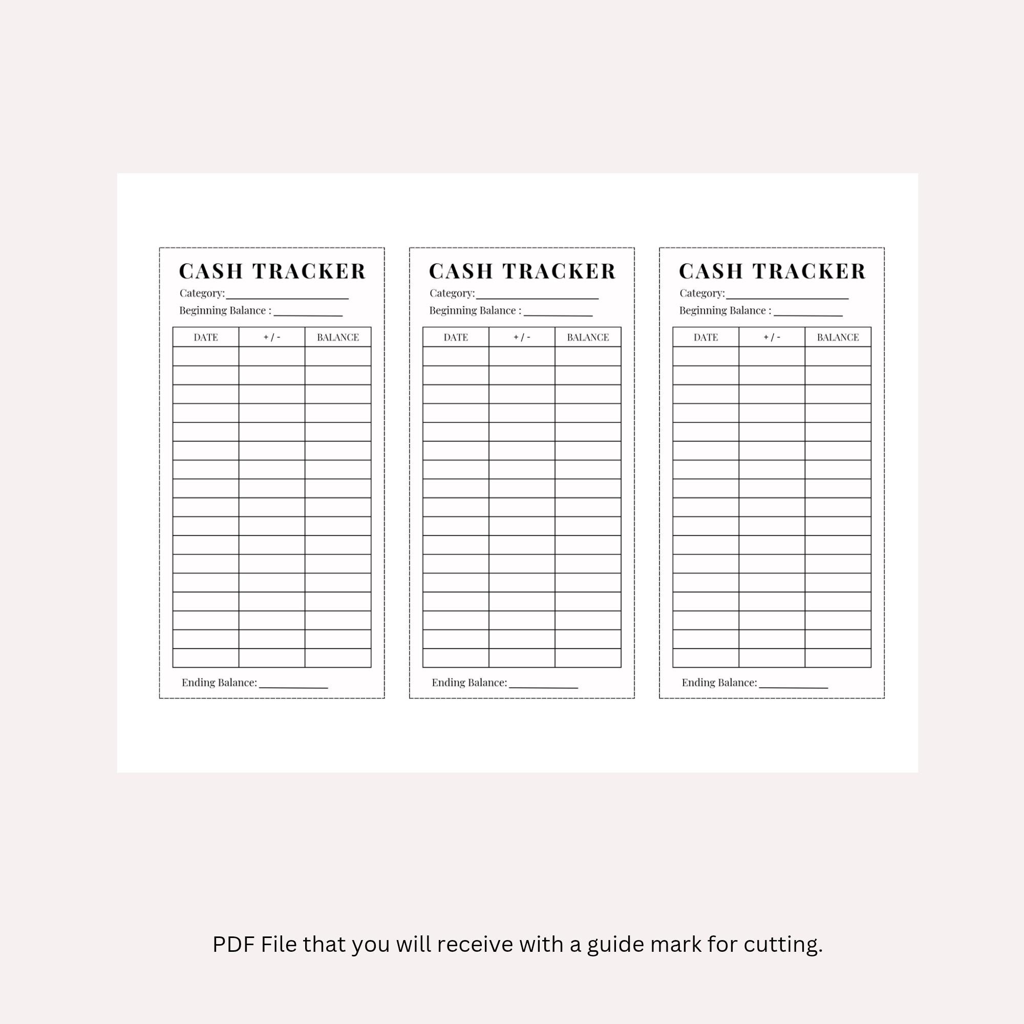 2026 Cash Tracker Inserts Printable A6 Cash Tracker Cash Envelopes Cash ...