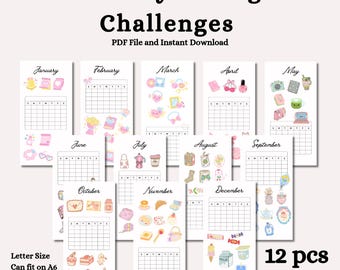 2027 A6 Savings Challenges Printable Saving Challenge Mini Monthly Savings Challenges  Cash Stuffing Budgeting