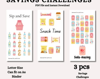 Monthly Savings Challenge Bundle Printable A6 Mini Savings Challenges Instant Download
