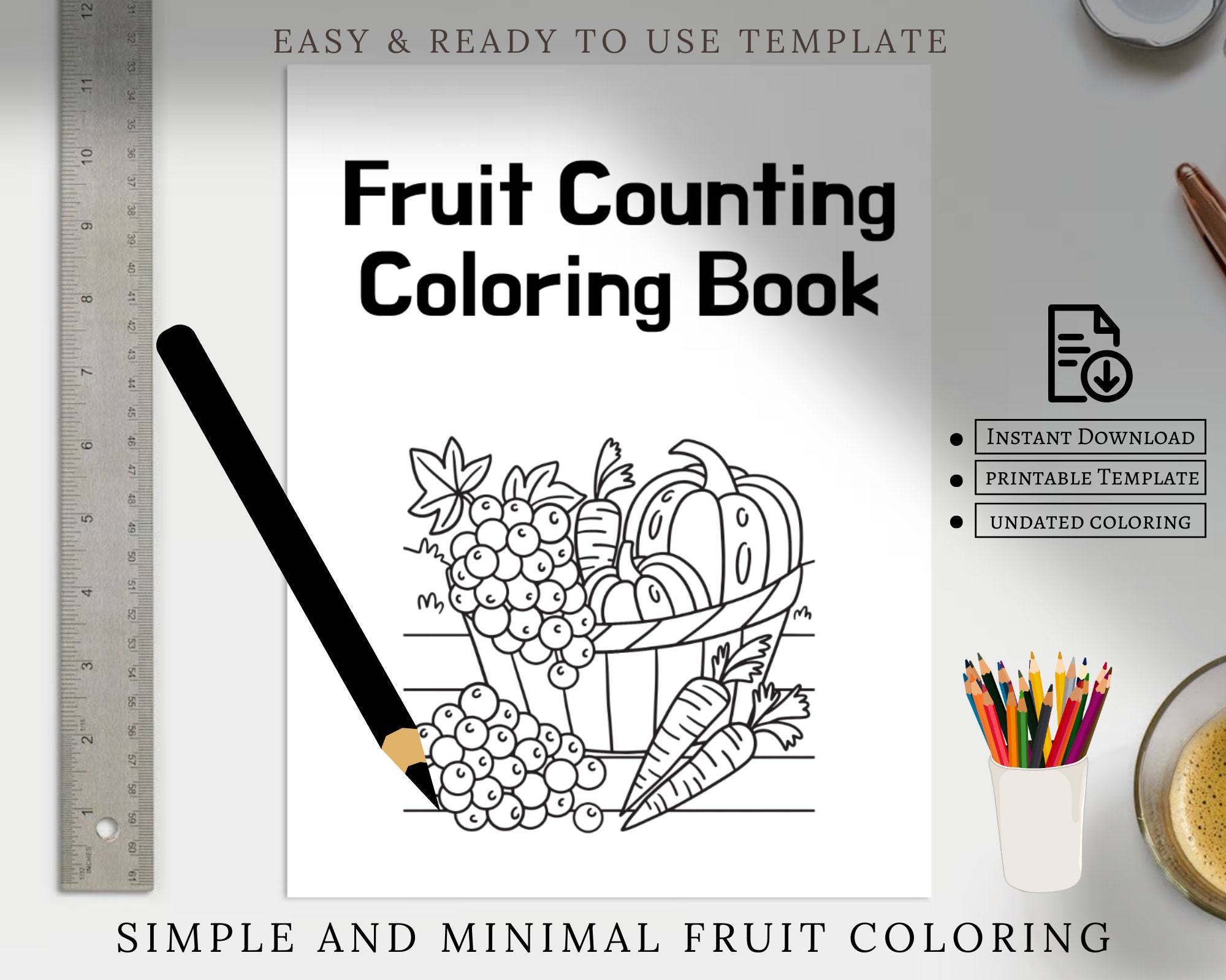 Printable Fruit Colouring Book for Kids, Kids Colouring Activities Book ...