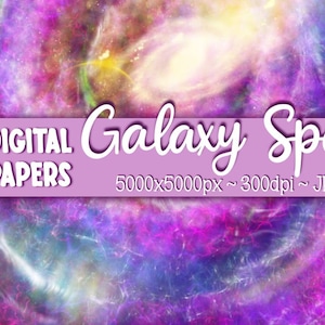 Galaxy Space Digital Papers, galactic nevel scrapbooking, fantastische sterrenhemel ruimte achtergronden, scrapbooking papier