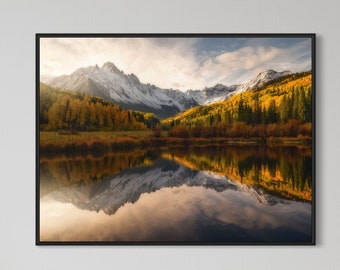 Wall Art Print Colorado Mountains Fall Colors Sunrise Landscape Nature Photography Modern Art Decor Canvas Poster Acrylic Metal or Glossy