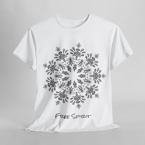 Free spirit mandala Tshirt . Good energy . flow and shine love