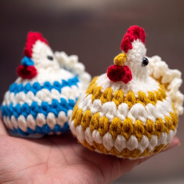 Poule au crochet, fait à la main