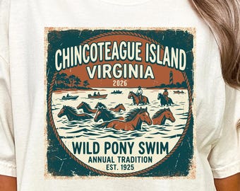 Chincoteague Island Wild Pony Swim T-Shirt | Virginia Beach Souvenir