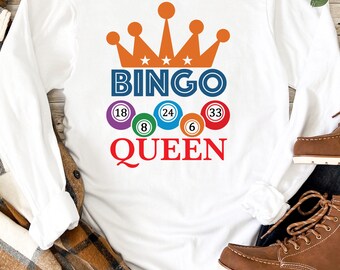 Bingo Queen Long Sleeve T-Shirt: Game Night Outfit