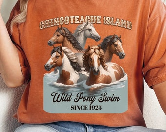 Chincoteague Wild Pony Swim T-shirt - Comfort Colors Eastern Shore Tee