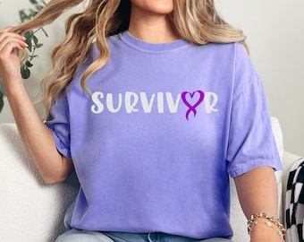 Narcissist Survivor Comfort Colors T-Shirt: Purple Ribbon Awareness