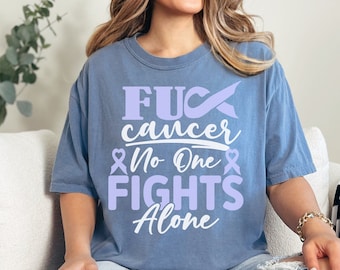 Esophageal Cancer Awareness Shirt: Periwinkle Ribbon Comfort Colors Top