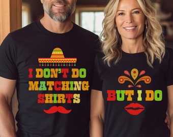 Funny Couples Cinco De Mayo Matching T-Shirts: Fiesta Party Shirts