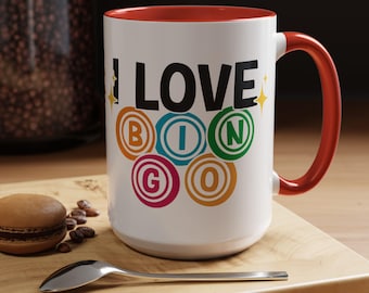 I Love Bingo Funny Bingo Coffee Cup, Bingo Game Lover Gift, Novelty Mug, Gift for Bingo Enthusiast Coffee Mug, Bingo Addict Drinkware