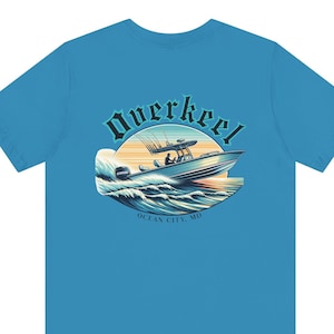 Custom Request Boating Shirts Short Sleeve Tee for Boat Owner with Picture of Vessel and Personalized Name and Logo Front and Back Print