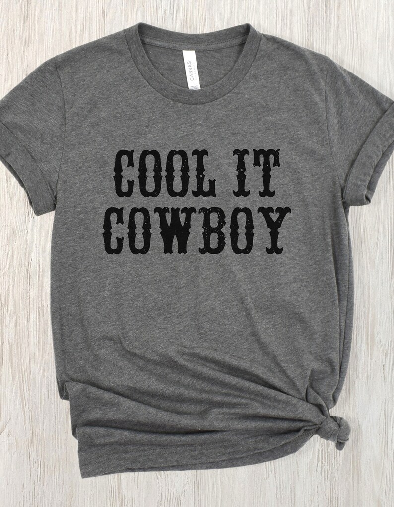 western theme shirt for cowgirl on dark heather grey Tee