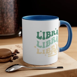 Libra Retro Accent Coffee Mug, Libra Gift, Libra Zodiac Gift, Retro Gift, 11oz Mug, Astrology Gift, Zodiac Gift, Horoscope Mug, Gift