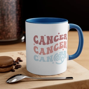 Cancer Retro Accent Coffee Mug, Cancer Gift, Cancer Zodiac Gift, Retro Gift, 11oz Mug, Astrology Gift, Zodiac Gift, Horoscope Mug, Gift