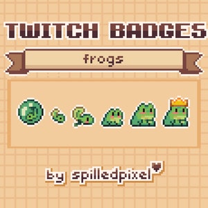 frogs | Sub Badges for Twitch | premade streaming assets | cute pixelart |