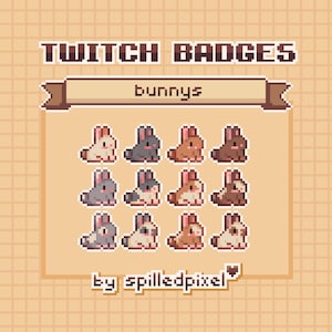 bunny | Sub Badges for Twitch | premade streaming assets | cute pixelart |