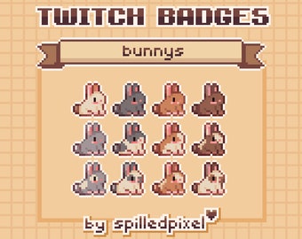 bunny | Sub Badges for Twitch | premade streaming assets | cute pixelart |