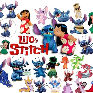 Lilo und Stitch SVG PNG Bundle für Cricut | Stich Silhouette Clipart | Maschen und Engel Liebe | lilo and stitch svg Bündel, Stitch Shirt