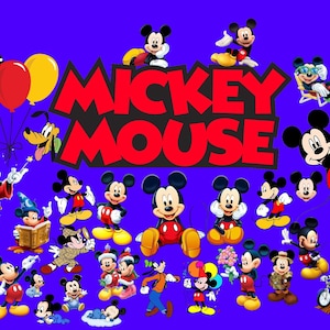 Mickey Mouse SVG PNG Cut Files For Cricut | Mickey Mouse Png Bundle | Mickey Mouse PNG Cartoon Cliparts | Mickey Birthday Printables