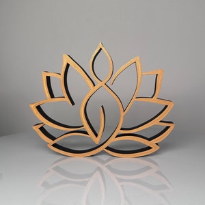 Buddha Statue Line Art with Lotus Background in BIO Plastic | Yoga Art Home Decor | Meditation Room Decor | Buddha Art