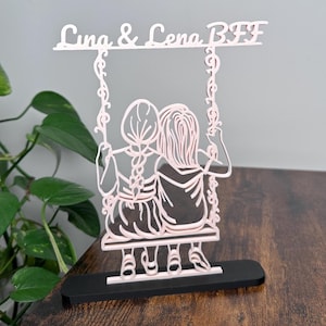 Cadeau meilleur ami - Cadeau BFF, auto-peint et transféré en 3D, personnalisable et fabriqué en plastique durable
