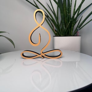 Lijnkunst van een Boeddhabeeld – duurzame decoratie voor meditatie en thuis. Handbeschilderd en 3D-geprint in organisch plastic. afbeelding 1