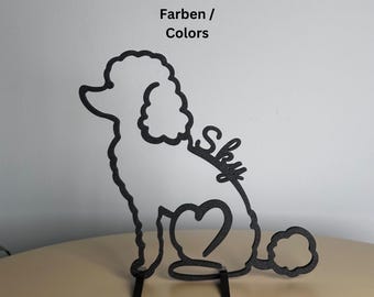 Poodle Line Art Statue - The Perfect Gift for Poodle Owners & Poo moms. Self drawn poodle art and produced in 3D out of BIO Plastic