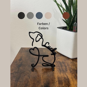 Personalized Labrador statue drawn in line art with name and 3D printed. The perfect Labrador gift. Also good as lab memorial gift