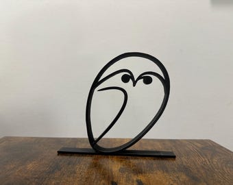 Picasso sweet owl art by me and transformed into 3D statue | Picasso owl Line Art | Picasso Minimalist Art | made of organic plastic