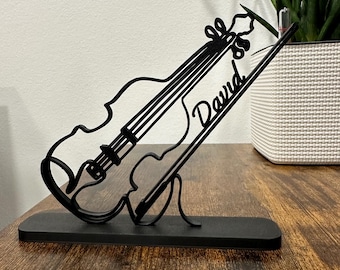 Violin gift as a statue in line art the perfect personal gift for violin players and musicians and the violin