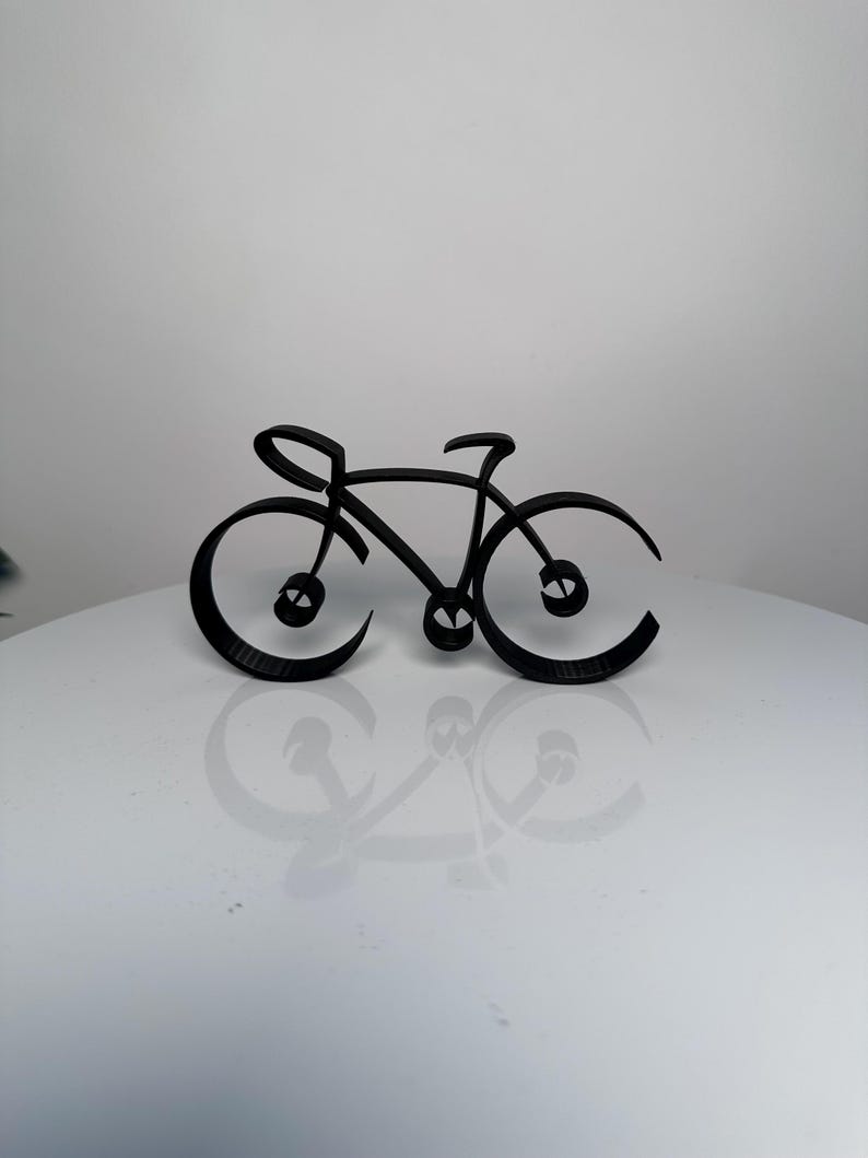 Bicycle Gift in Wire Framed Style, a Dark Bike Silhouette as the