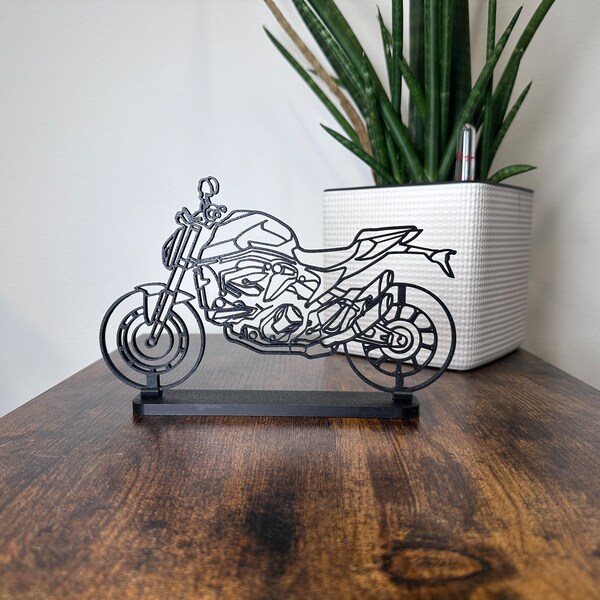 Monster Silhouette personalisierbar, ideales Motorradfahrer Geschenk. Motorrad Silhouette in 3d gedruckt aus BIO Kunststoff