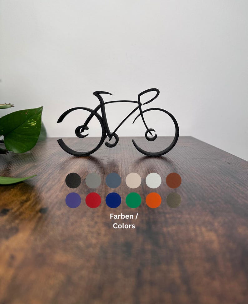 Bicycle Gift in Wire Framed Style, a Dark Bike Silhouette as the