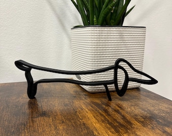 Picasso dachshund line art by me and transformed into 3D statue | Picasso Sausage Dog | Picasso Art | made of organic plastic