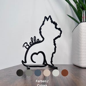 Personalized Yorkshire Terrier Line Art Sculpture – A Unique Artwork for Yorkie Lovers produced in BIO Plastic