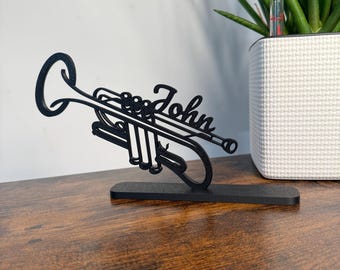 Trumpet Gift as Line Art Statue – the perfect personal gift for trumpet players and music lovers