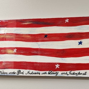 Amerikanische Flagge – eine Nation, unter Gott, unteilbar, mit Freiheit und Gerechtigkeit für alle
