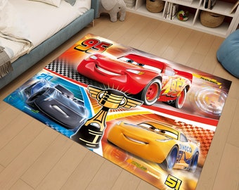 McQueen Rug,Cars Rug,Kids Rug,Colorful Rug,Custom Rug,Nursery Rug,Customized Rug,Cute Rug,Area Rug,Kids Room Rug,Nursery Decor,Gift for Kids