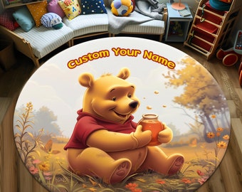 Round Rug, Winnie, Kids Room Rug, Baby Room Rug, Custom Rug, Movie Rug, Cute Rug, Nursery Rug, Cartoon Rug, Area Rug, Kids Room Decor,