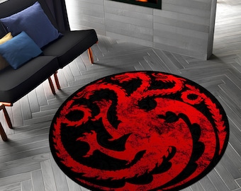 Dragon Rug,Round Rug,Movie Rug,Gothic Rug,Bestseller Rug,Popular Rug,GOT Rug,Movie Decor,Unique Rug,Area Rug,Boys Room Rug,Gifts for Him