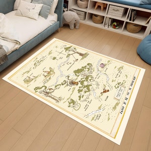 Tapis Winnie l'ourson, tapis carte Winnie, tapis carte, tapis dessin animé, tapis coloré, tapis pour chambre d'enfant, décoration de chambre d'enfant, tapis de chambre à coucher, décoration d'enfants, tapis personnalisé, carpette
