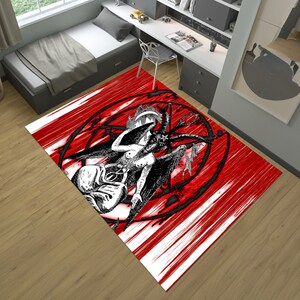 Devil Rug,Satanic Rug,Demon Rug,Gothic Rug,Horror Art Rug,Horror Decor,Fear Rug,Unique Rug,Area Rug,Custom Rug,Boys Room Rug,Gift For Him