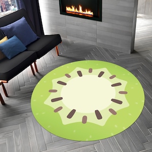 Fruit Rug, Kiwi Rug, Circle Rug, Round Rug,Gift for Him,Kitchen Decor,Kitchen Rug,Boys Room Rug,Custom Rug,Personalized Gifts,Area Rug.